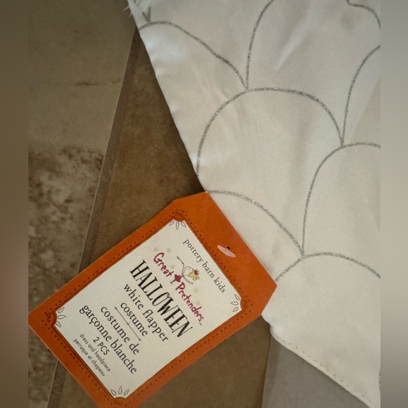 Pottery Barn Kids White Roaring 20’s Era Flapper Dress Costume 7-8 - Picture 7 of 11